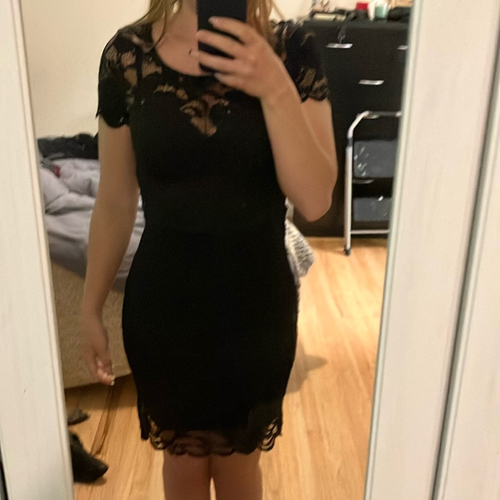 Elegant Black Lace Dress